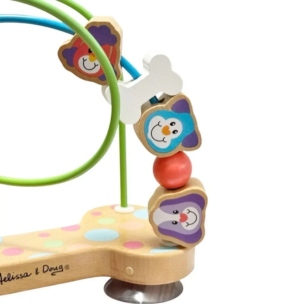 Melissa & Doug First Play Pets Wooden Bead Maze Suction Cups Babies Kids Toy.